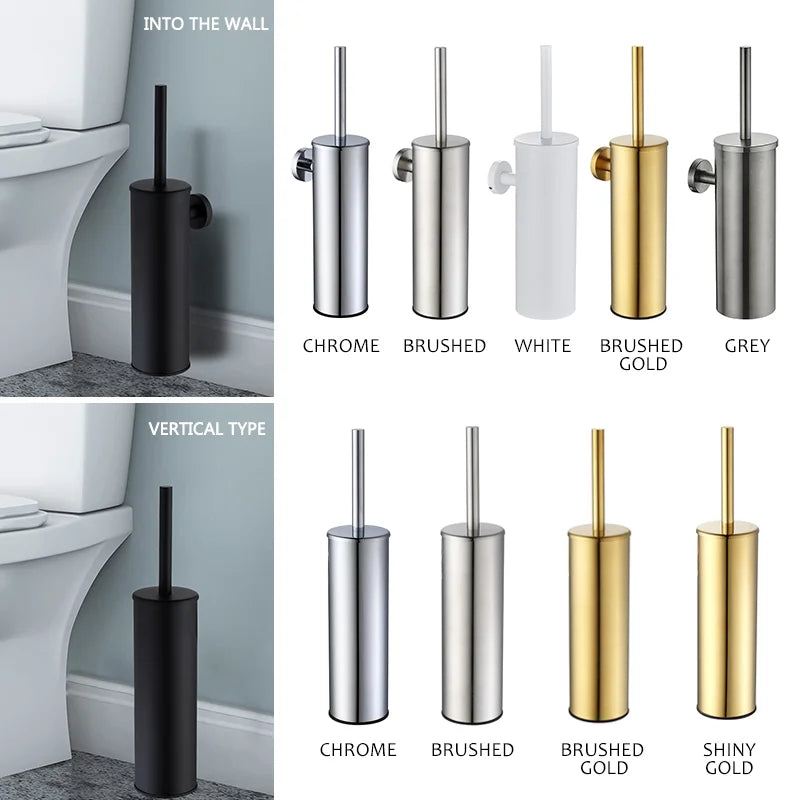support mural pour brosse de toilette en acier inoxydable durable