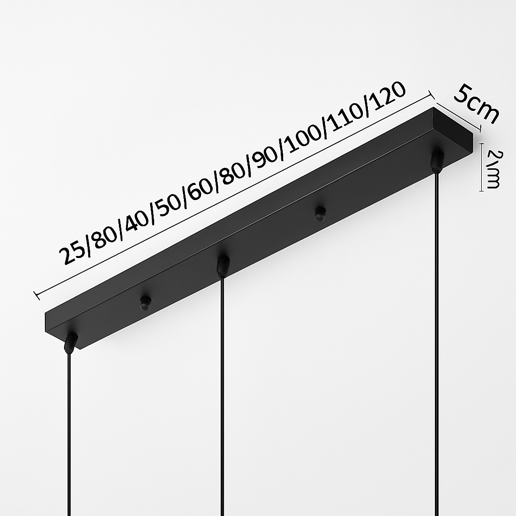 Support socle long suspension jusqu'à 5 trous (noir ou blanc) - vue 4 sur 8