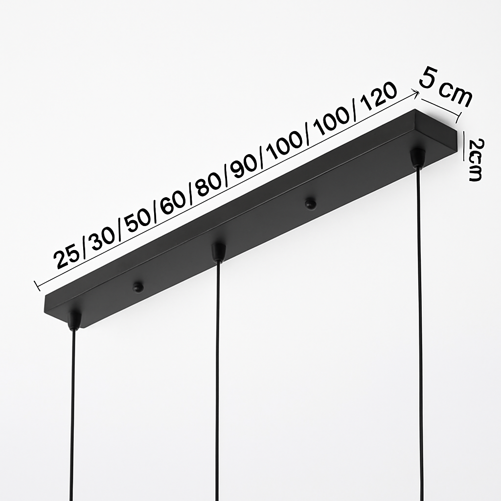 Support socle long suspension jusqu'à 5 trous (noir ou blanc) - vue 5 sur 8