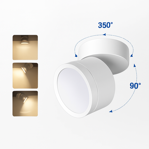 Surface mounted LED ceiling light tube light 7W 9W 12W 15W rotatable adjustable angle LED spotlight, indoor lighting AC220V 110V