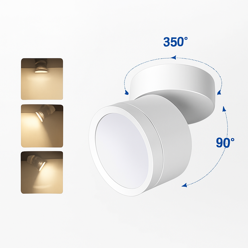 Surface mounted LED ceiling light tube light 7W 9W 12W 15W rotatable adjustable angle LED spotlight, indoor lighting AC220V 110V