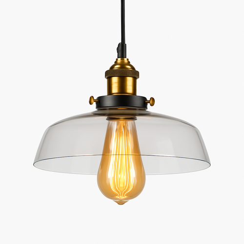 Suspension avec abat-jour en verre Loft