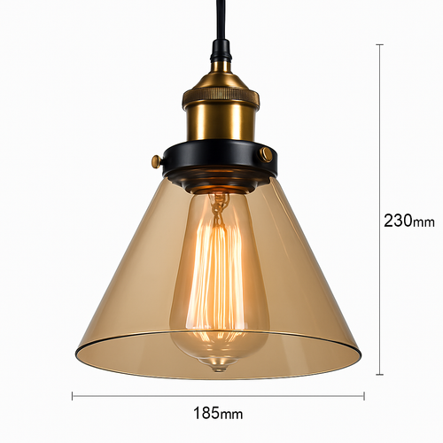 Suspension avec abat-jour en verre Loft