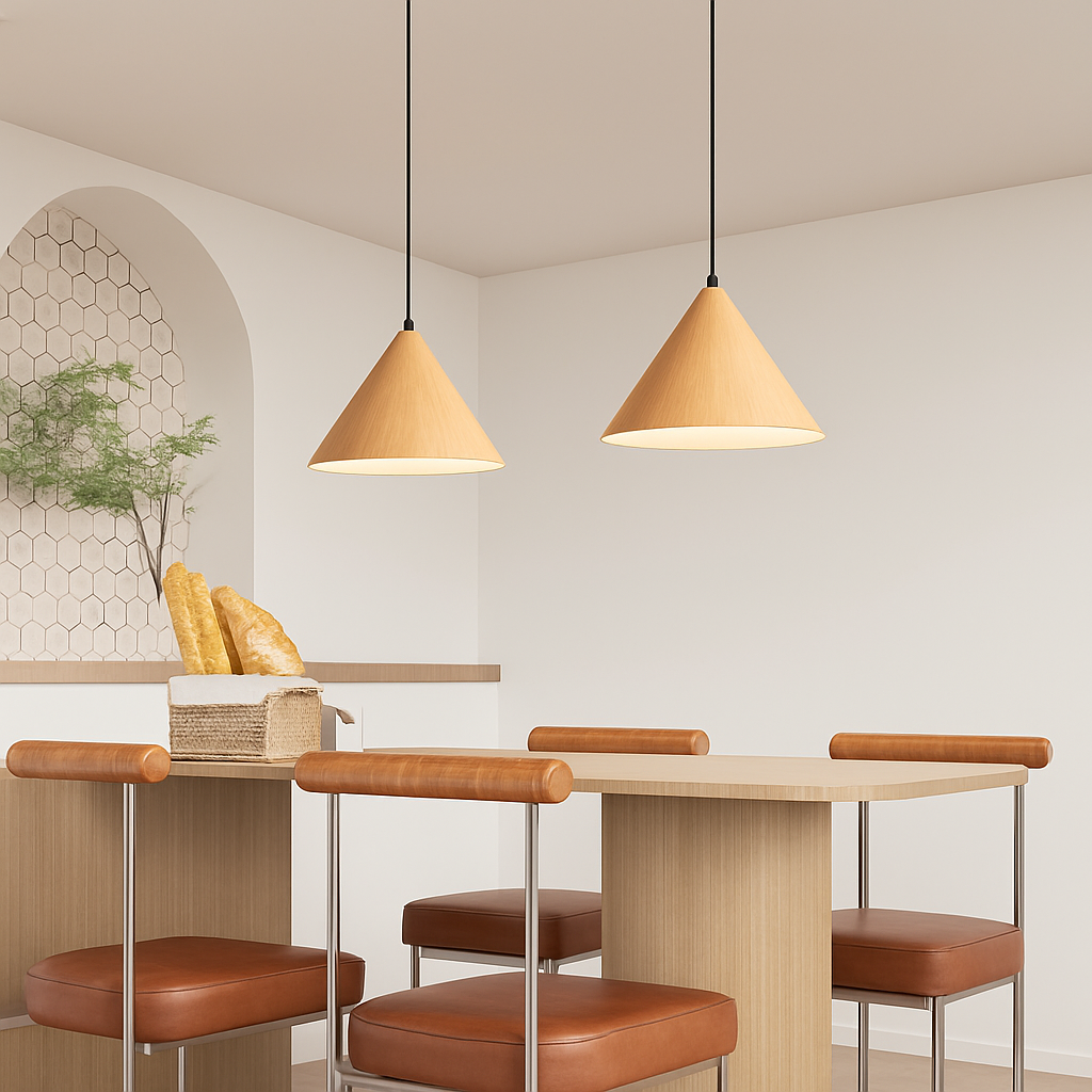 Suspension bois grain simple moderne jap vintage bar - vue 5 sur 8