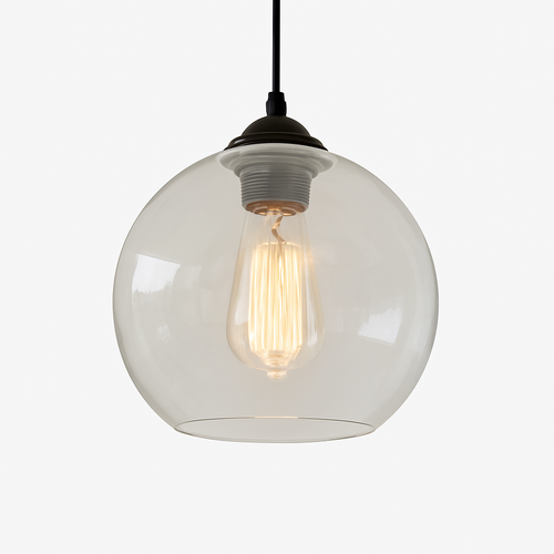 Suspension boule en verre moderne Clear