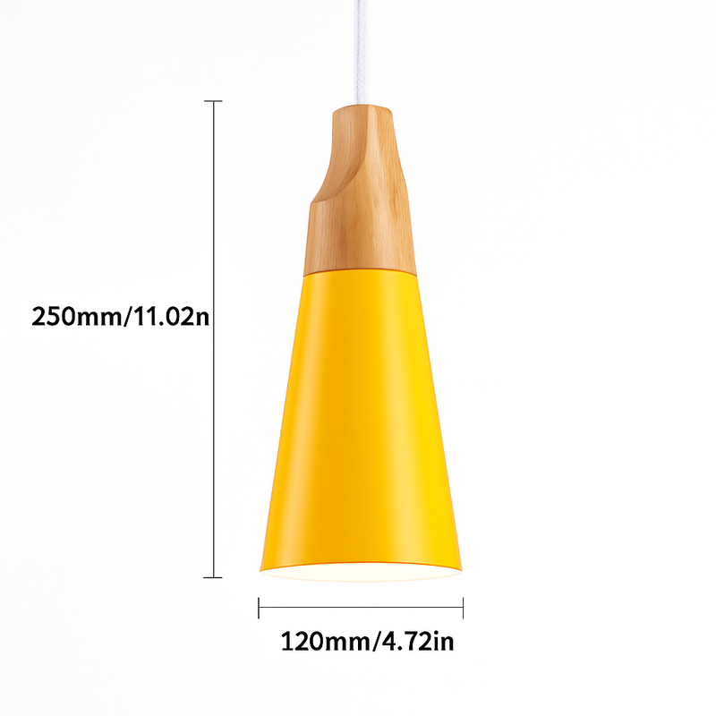 Suspension conique en bois (plusieurs couleurs)
