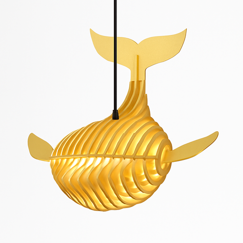 suspension d'art moderne en bois forme baleine pour restaurant