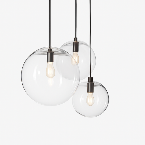 Suspension design boule en verre (noir ou rose gold)