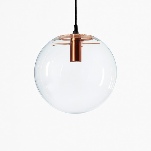 Suspension design boule en verre (noir ou rose gold)