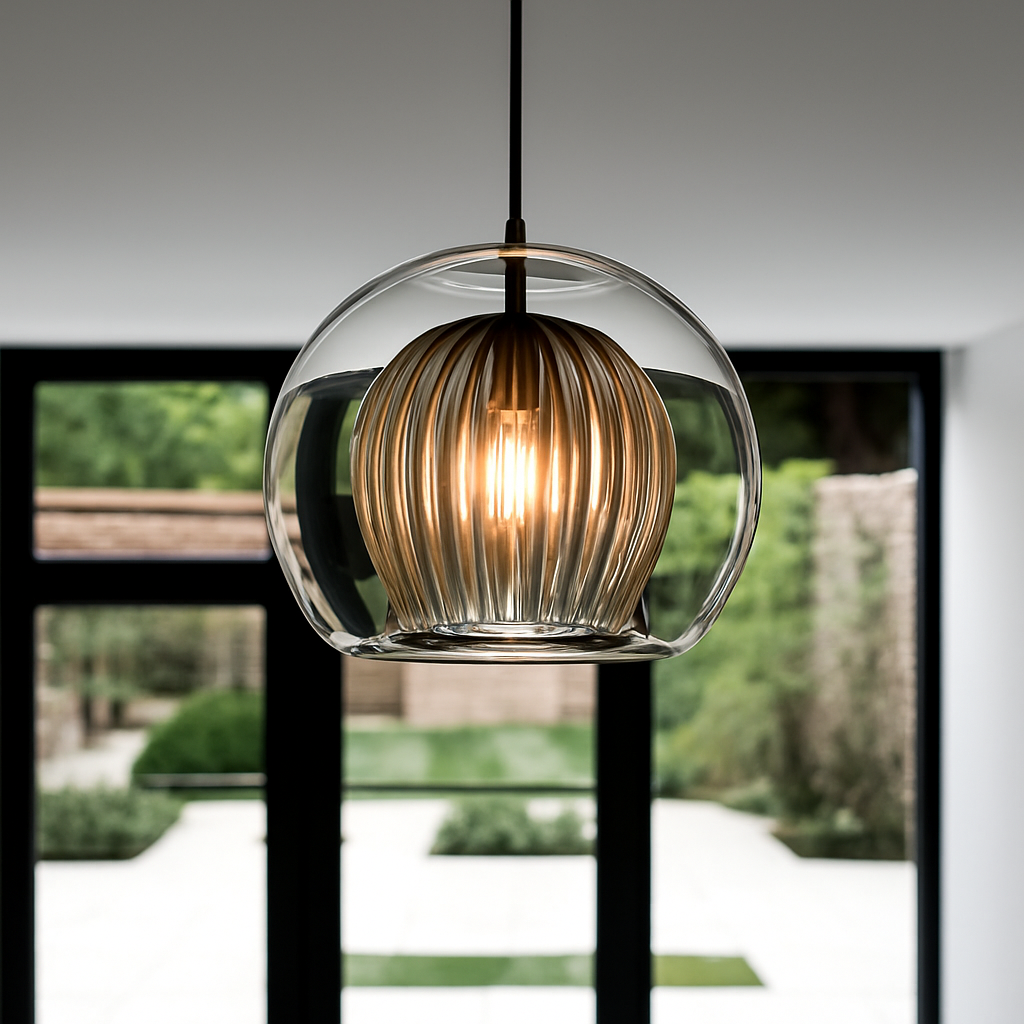 Suspension design boule nordique moderne en verre créative - vue 5 sur 15