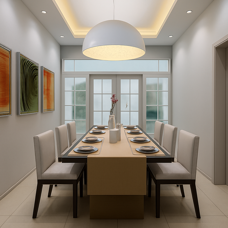 Suspension design demi sphère avec gravure fleurie intérieur