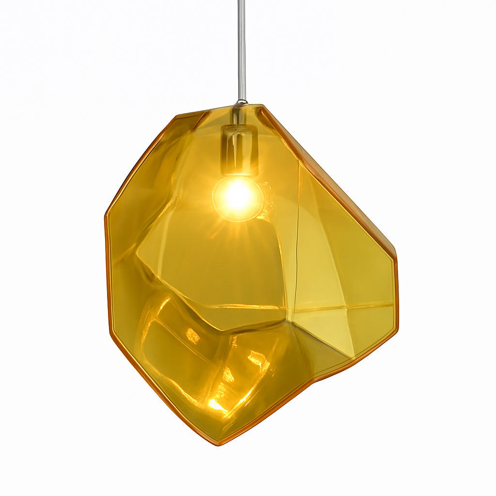 Suspension design en verre géométrique de couleurs - vue 6 sur 8