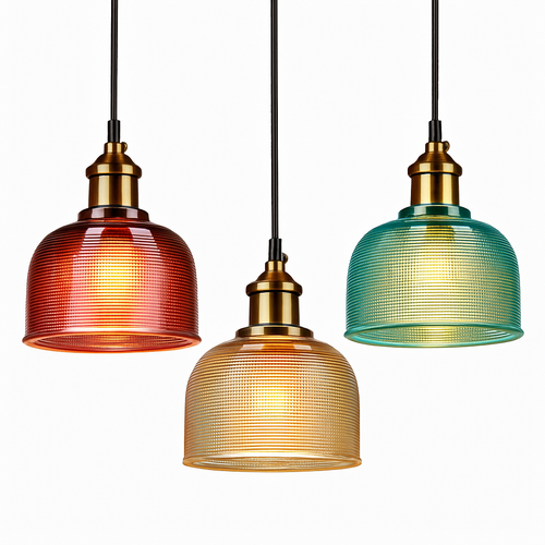 Suspension design en verre grainé style industriel Bowl
