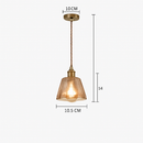 Suspension design à LED avec abat-jour en verre ambré Rétro