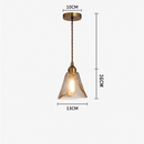 Suspension design à LED avec abat-jour en verre ambré Rétro