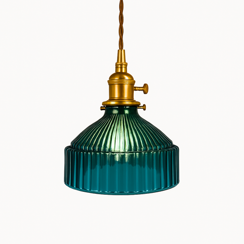 Suspension design à LED avec abat-jour en verre coloré Loft