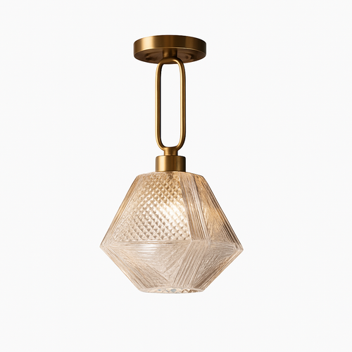 Suspension design à LED avec abat-jour en verre rétro Shadow