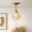 Suspension design à LED avec abat-jour en verre rétro Shadow