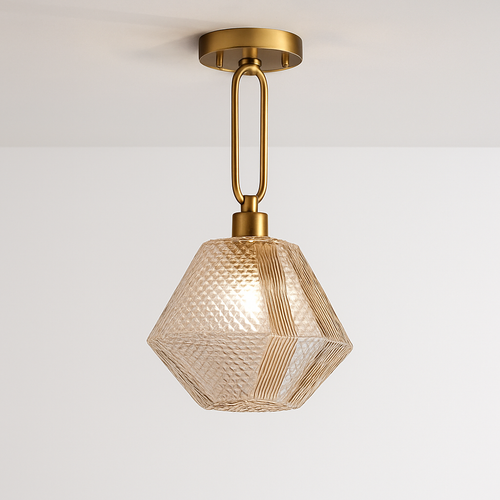 Suspension design à LED avec abat-jour en verre rétro Shadow