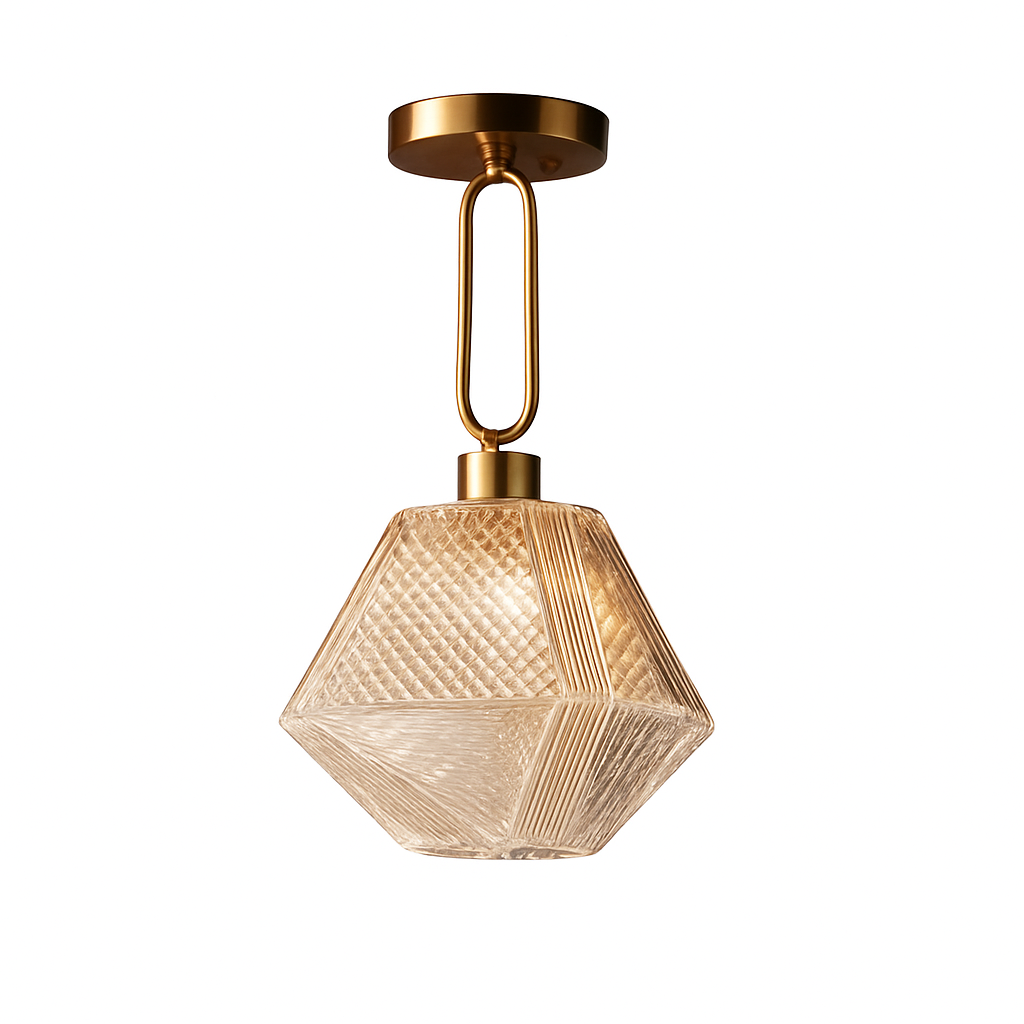 Suspension design à LED avec abat-jour en verre rétro Shadow - vue 5 sur 5
