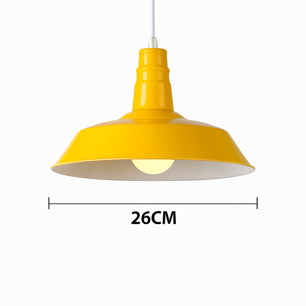 Suspension design LED avec abat-jour macaron coloré Loft - vue 8 sur 9