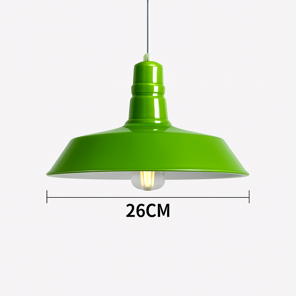 Suspension design LED avec abat-jour macaron coloré Loft - vue 9 sur 9