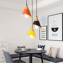 Suspension design LED en bois et cage de couleur