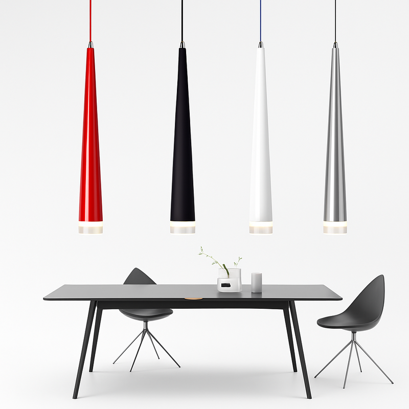 Suspension design LED en forme de cône (plusieurs couleurs)