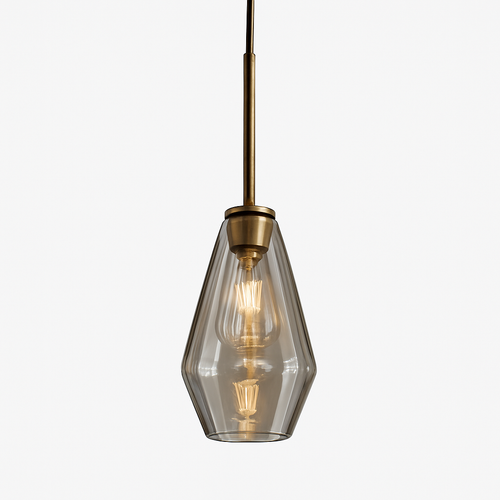 Suspension design à LED en métal et verre de plusieurs formes