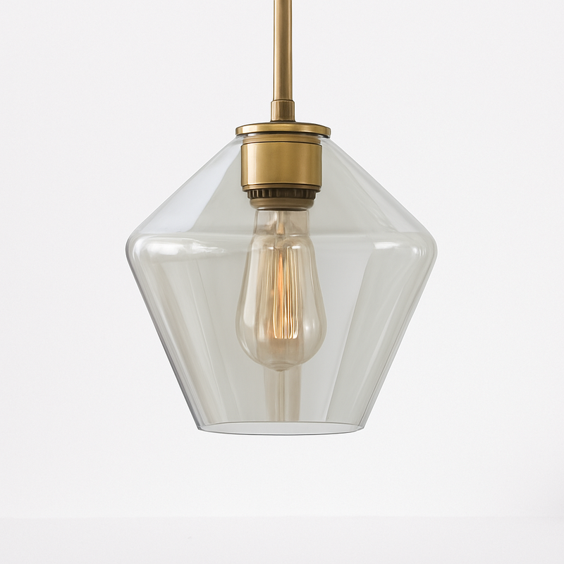 Suspension design à LED en métal et verre de plusieurs formes