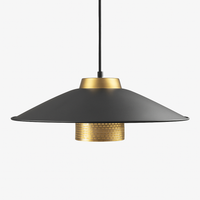 Suspension design LED en métal noir et doré Bar