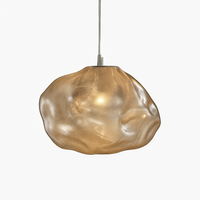 Suspension design à LED en verre soufflé style hang