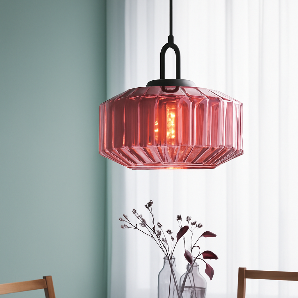 suspension design moderne en verre coloré pour décoration intérieure