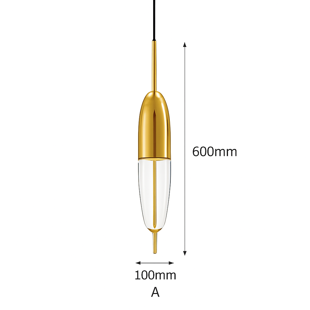 Suspension design moderne en verre en forme de goutte bleue - vue 8 sur 19