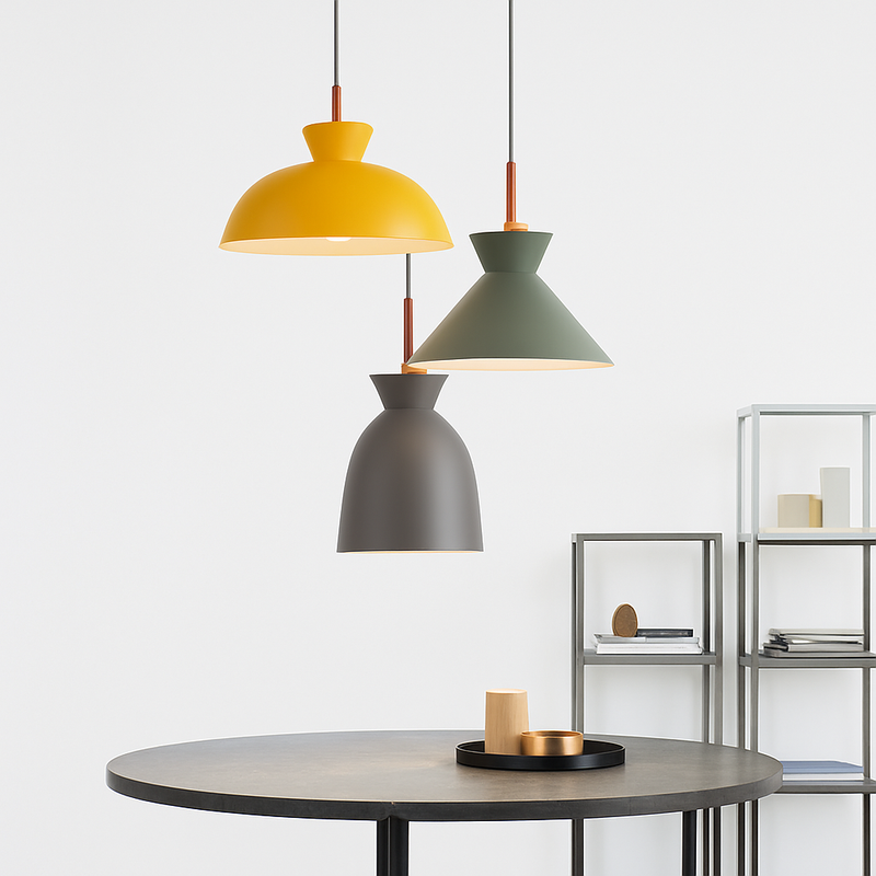 Suspension design moderne à LED de couleur Lampes