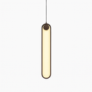 Suspension design moderne LED en anneau allongé noir ou doré Hang