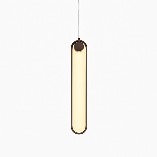 Suspension design moderne LED en anneau allongé noir ou doré Hang