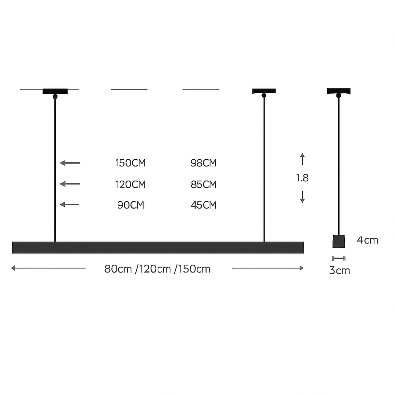 Suspension design moderne LED en bois allongé Hang
