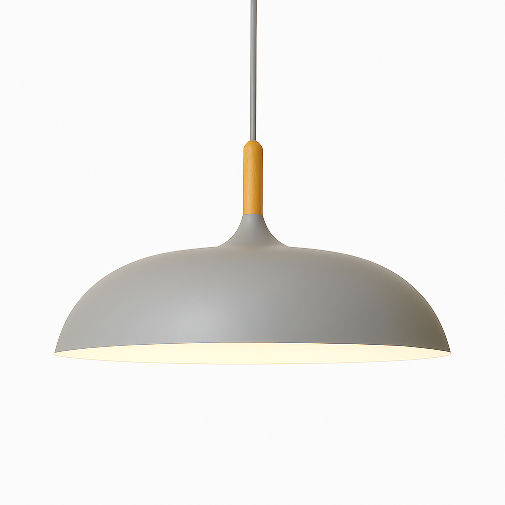 Suspension en aluminium de couleur et tige en bois Wood - vue 12 sur 13