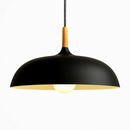 Suspension en aluminium de couleur et tige en bois Wood
