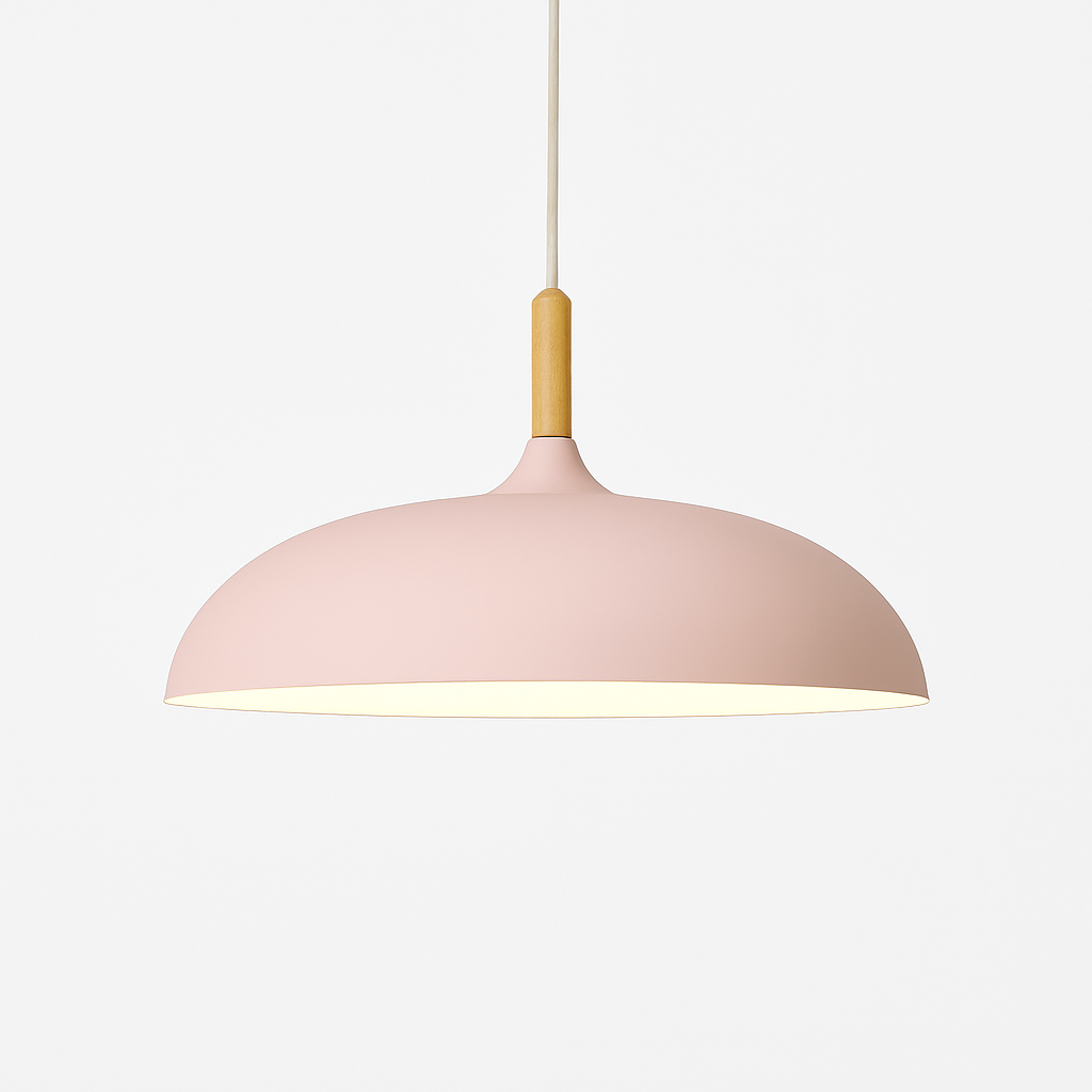 Suspension en aluminium de couleur et tige en bois Wood - vue 10 sur 13