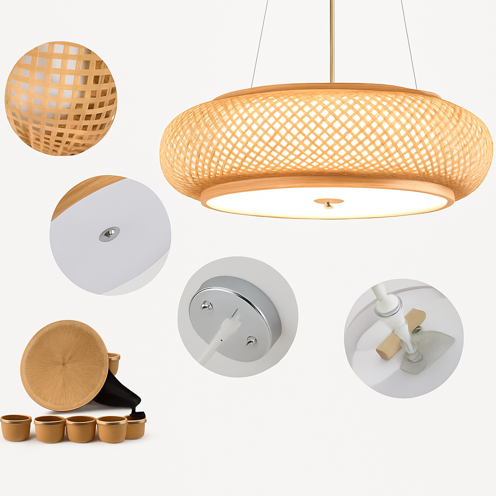 suspension en bambou style japonais modernes - vue 8 sur 10