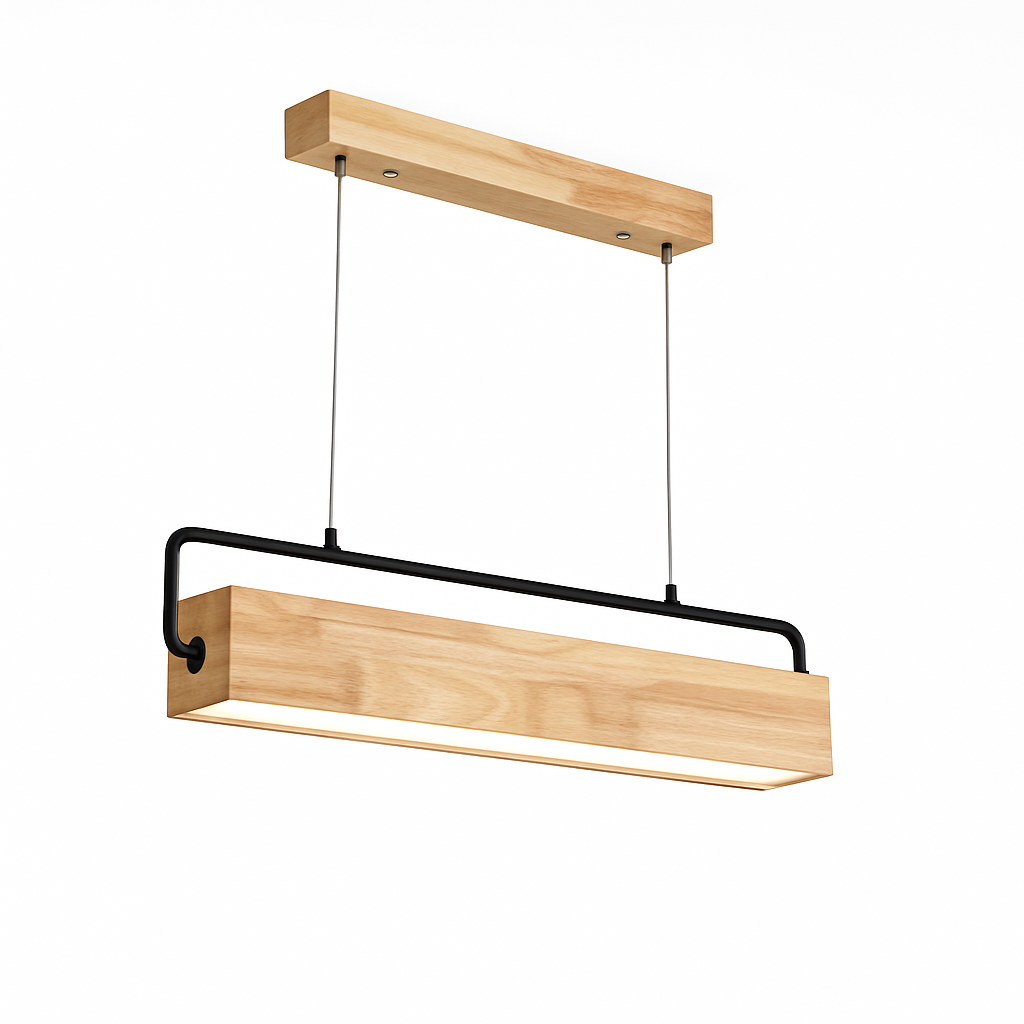 Suspension en bois nordiques LED lampes suspendues modernes pour salle à manger salon cuisine bureau boutique Bar café lampe suspendue à longue bande - vue 4 sur 7