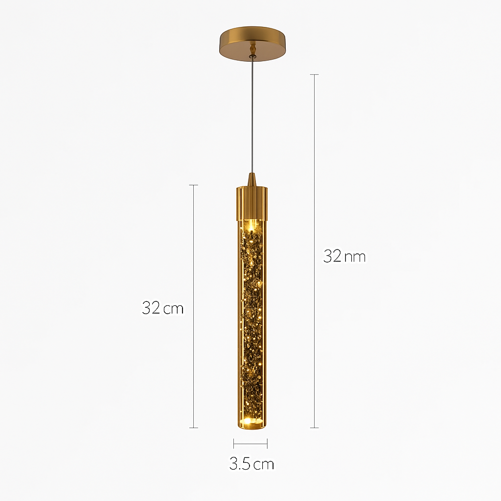 Suspension en cristal moderne à LED - vue 6 sur 9