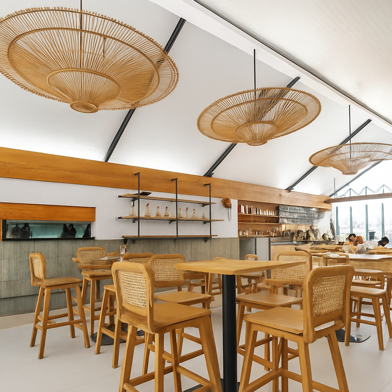 Suspension en rotin janpanais Wabi Sabi