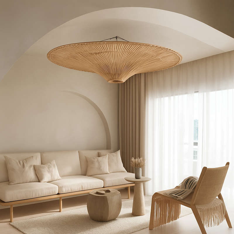 Suspension en rotin janpanais Wabi Sabi