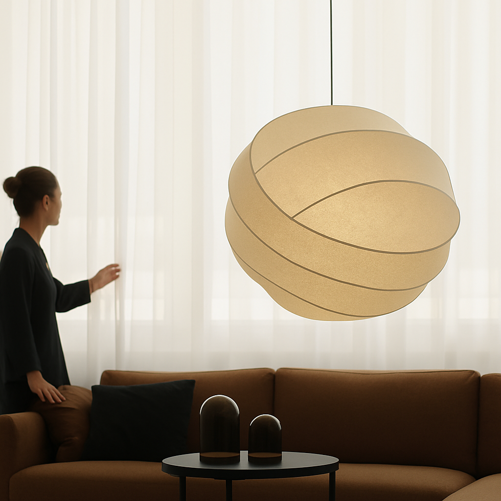 suspension en soie wabi sabi design nordique moderne pour décoration intérieure - vue 4 sur 7