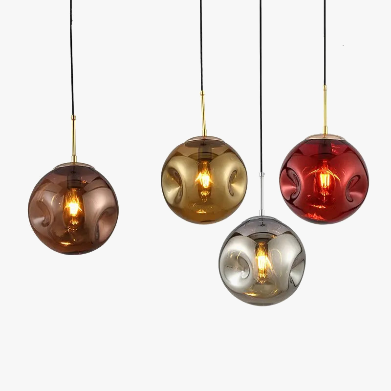 suspension en verre coloré design nordique pour décoration intérieure
