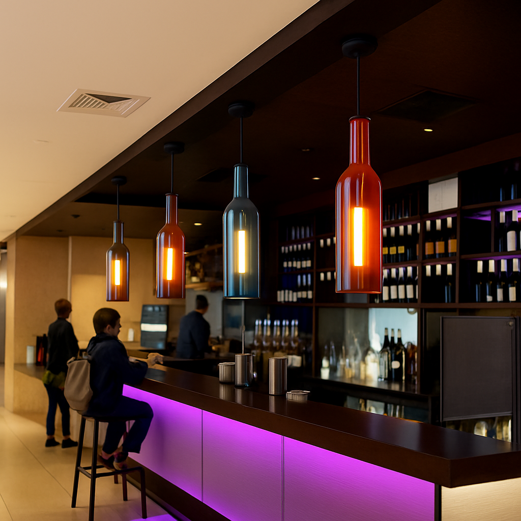 suspension en verre design pour bouteille de vin moderne - vue 5 sur 18