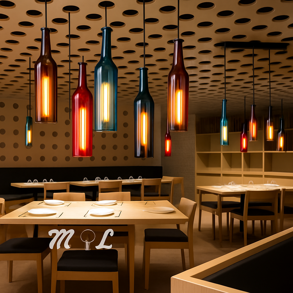 suspension en verre design pour bouteille de vin moderne - vue 6 sur 18